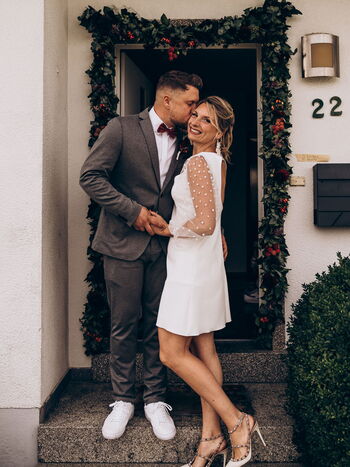 Romantische Hochzeitsdetails für Boho Gartenempfang im Raum Freudenberg